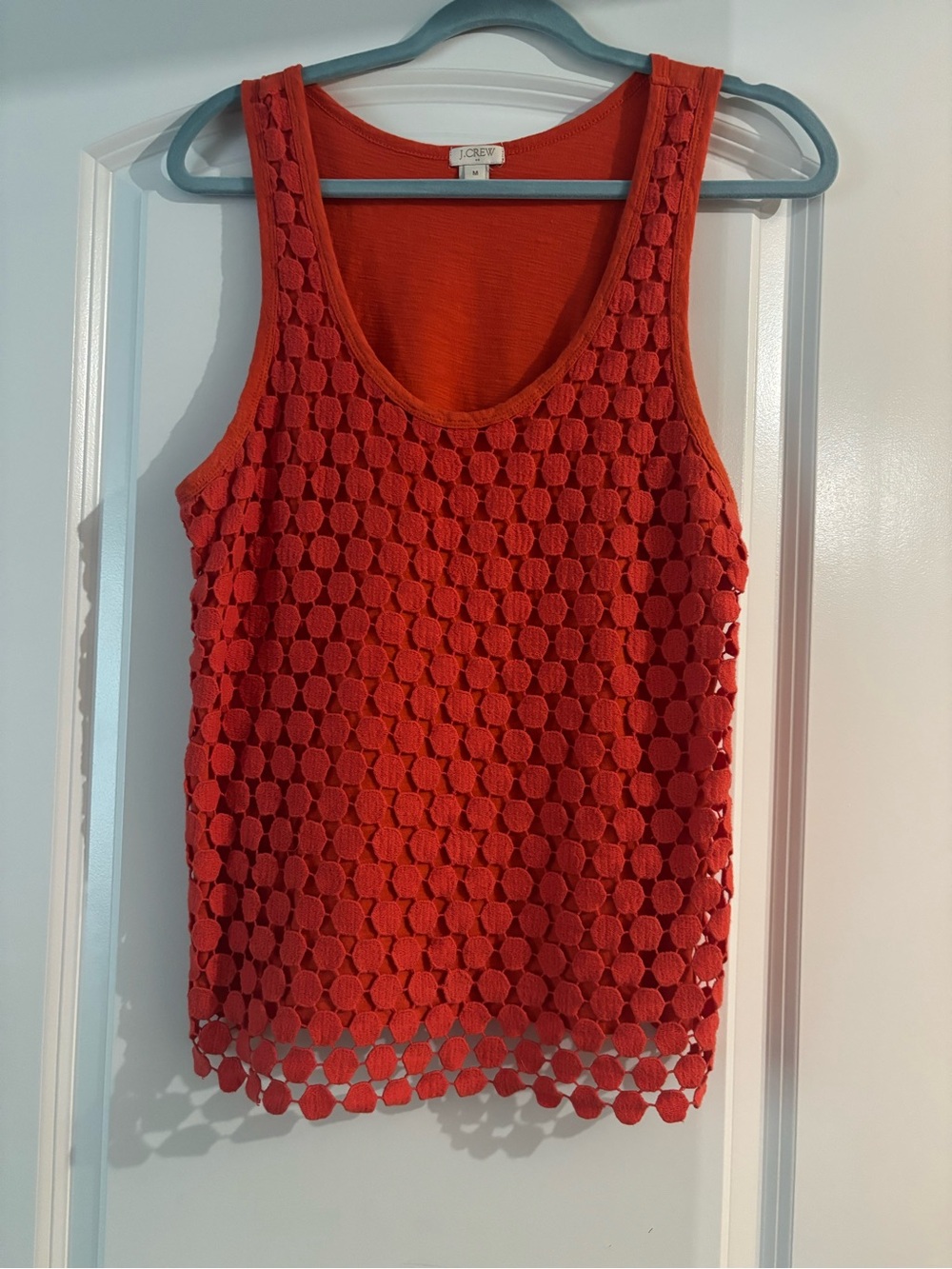 J. Crew Orange Crochet Tank Top